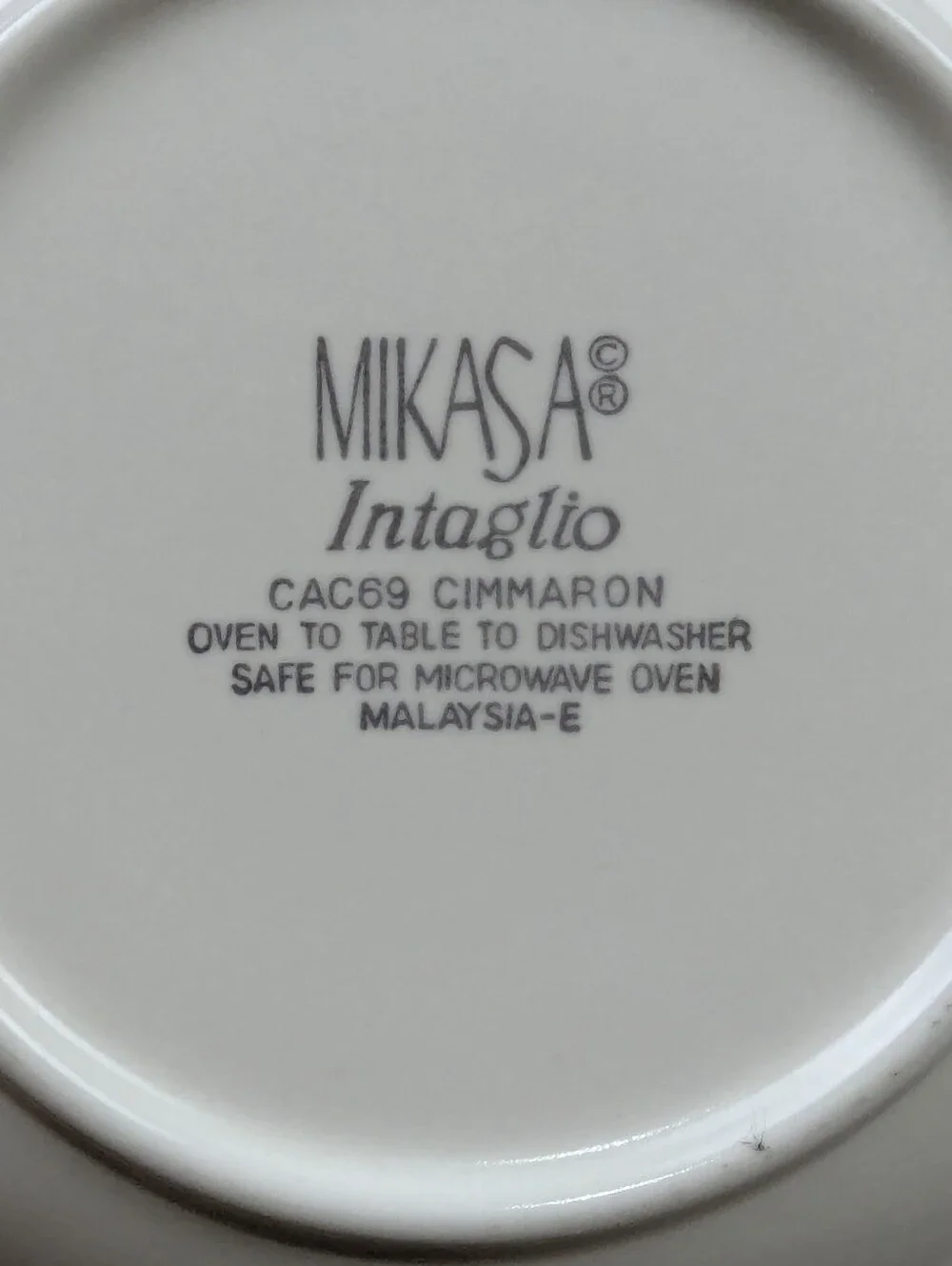 Mikasa brand intaglio